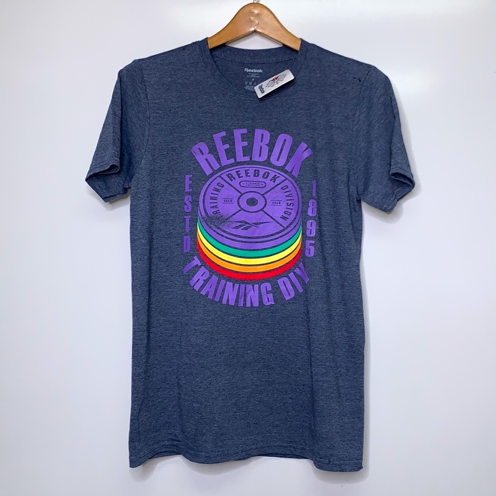 NWT REEBOK Grey Retro Training Div 1895 Weight Tee